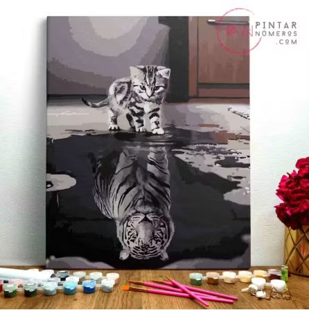 Peinture aux numéros Rêve de chat Pintar Numeros Ikaipaka jeux