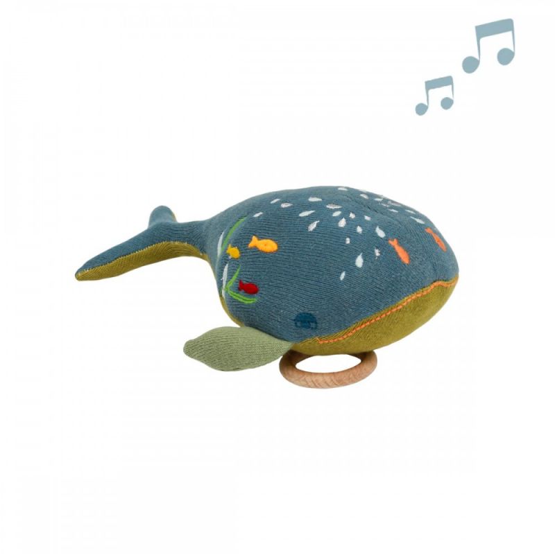 Coussin musical Baleine Bleue L'oiseau Bateau Ikaipaka jeux &