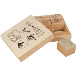 Set 5 tampons bois Let it snow Artemio Artemio Ikaipaka jeux &