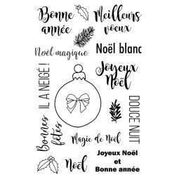 Tampons Clear Xmas Berries texte Artemio Artemio Ikaipaka jeux