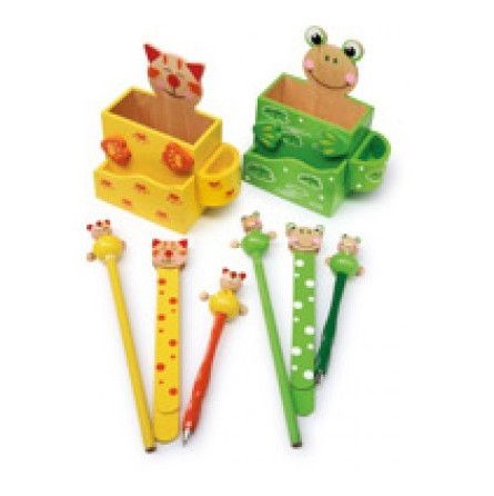 Boite à crayons "Chat ou Grenouille" Legler Ikaipaka jeux &