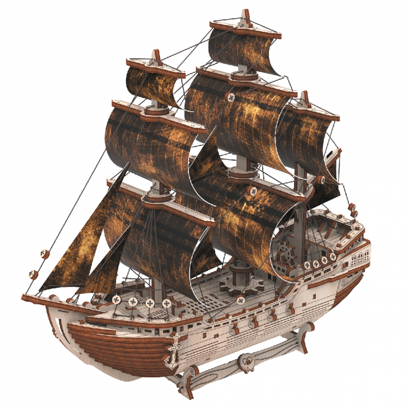 Maquette Bateau Pirate Bois Mr Playwood Mr PlayWood Ikaipaka
