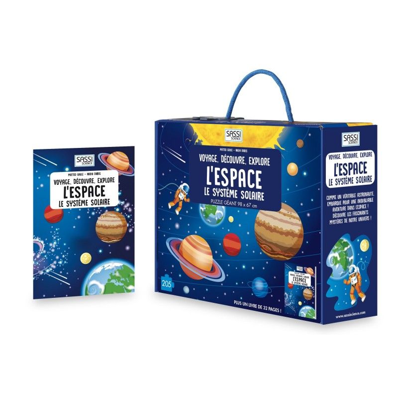 Puzzle + livre L'Espace, Le Système Solaire Sassi Ikaipaka jeux