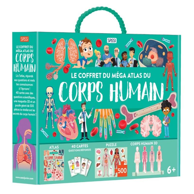 Le Coffret du Méga Atlas du Corp Humain Sassi Ikaipaka jeux &