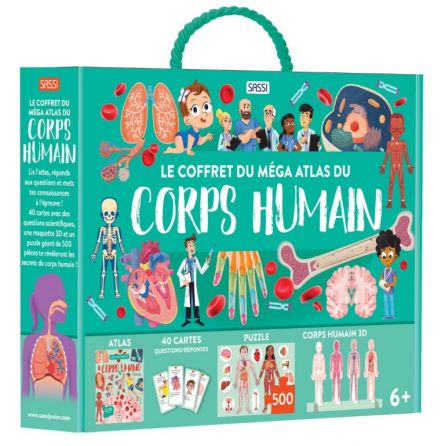 Le Coffret du Méga Atlas du Corp Humain Sassi Ikaipaka jeux &