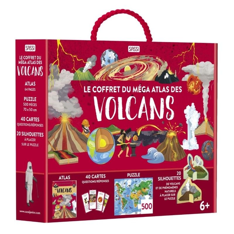 Le coffret du Méga Atlas des Volcans Sassi Ikaipaka jeux &