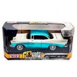 Voiture Miniature Chevrolet Bel Air Turquoise / Blanche 1/24 