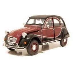 Voiture Miniature Citroen 2CV Charleston bordeau/noir 1/24 