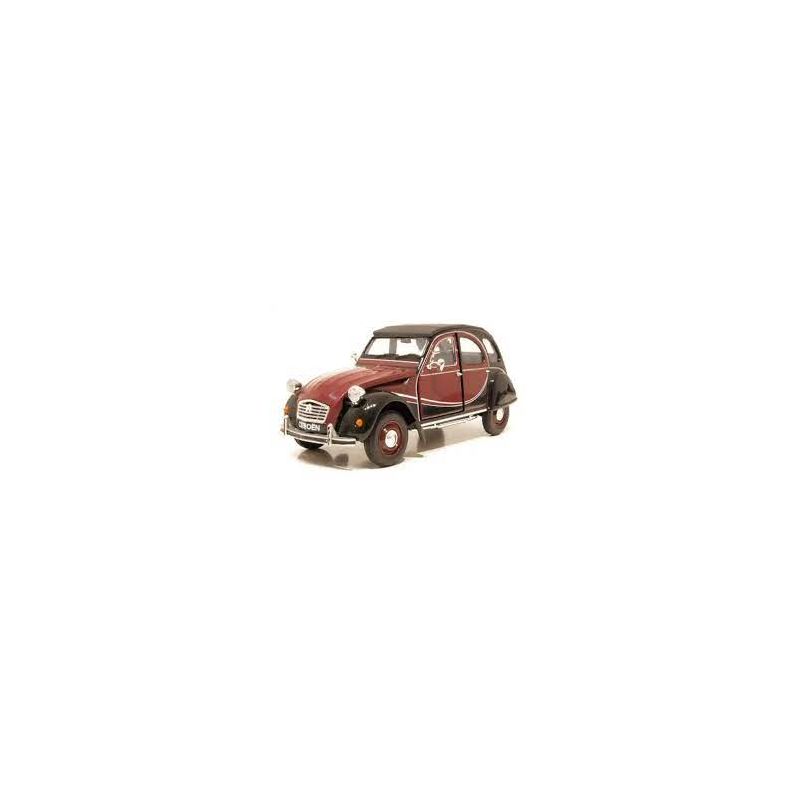 Voiture Miniature Citroen 2CV Charleston bordeau/noir 1/24 