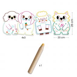 Coloriage Animaux familiers à révéler Djeco Ikaipaka jeux &
