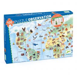 Puzzle Observation 100p Animaux du monde Djeco Ikaipaka jeux &