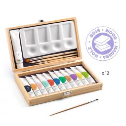 Coffret d'artiste 12 gouaches Djeco Ikaipaka jeux & jouets Royan