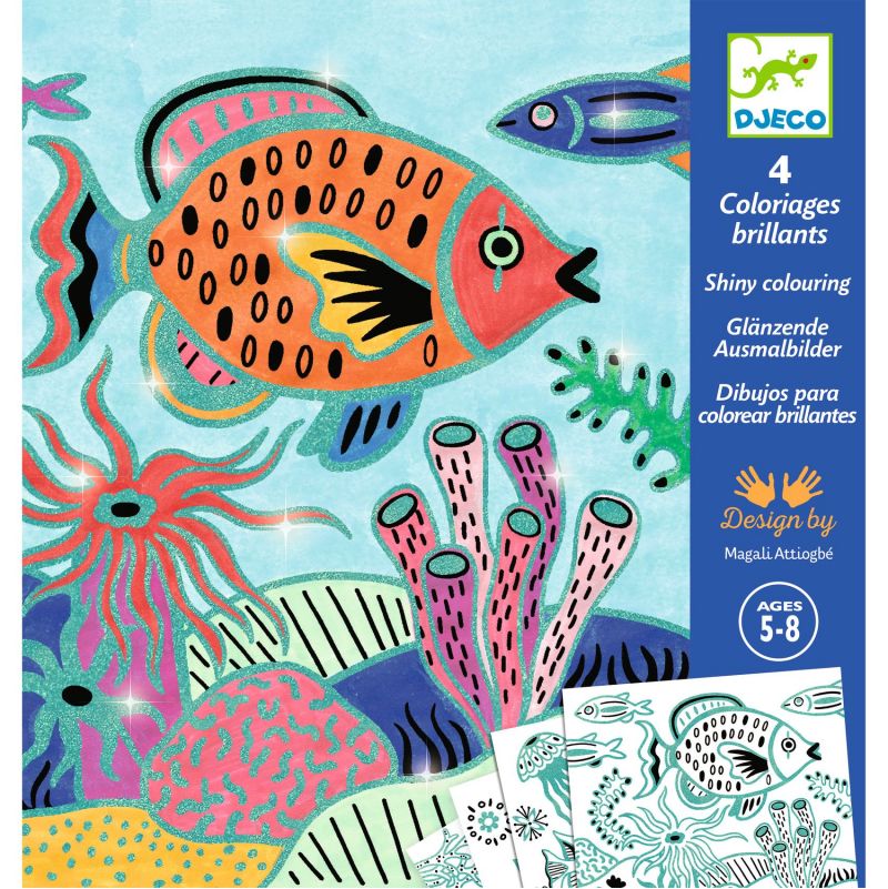 Coloriages brillants Sous la mer Djeco Ikaipaka jeux & jouets