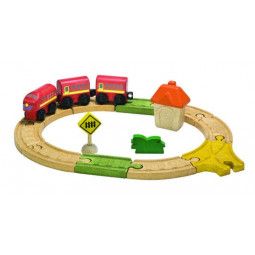 Circuit train/voiture ovale - Plan Toys - IkaIpaka Royan