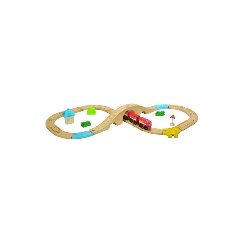 Circuit train/voiture en 8 - Plan Toys - IkaIpaka Royan