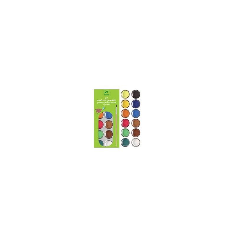 12 couleurs gouache Djeco Ikaipaka jeux & jouets Royan