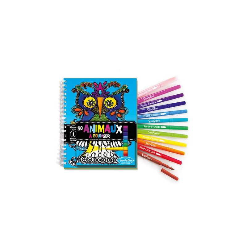 Carnet de coloriage animaux + feutres - IkaIpaka Royan