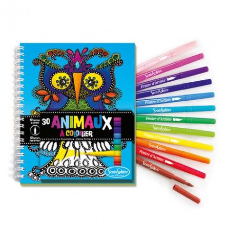 Carnet de coloriage animaux + feutres - IkaIpaka Royan