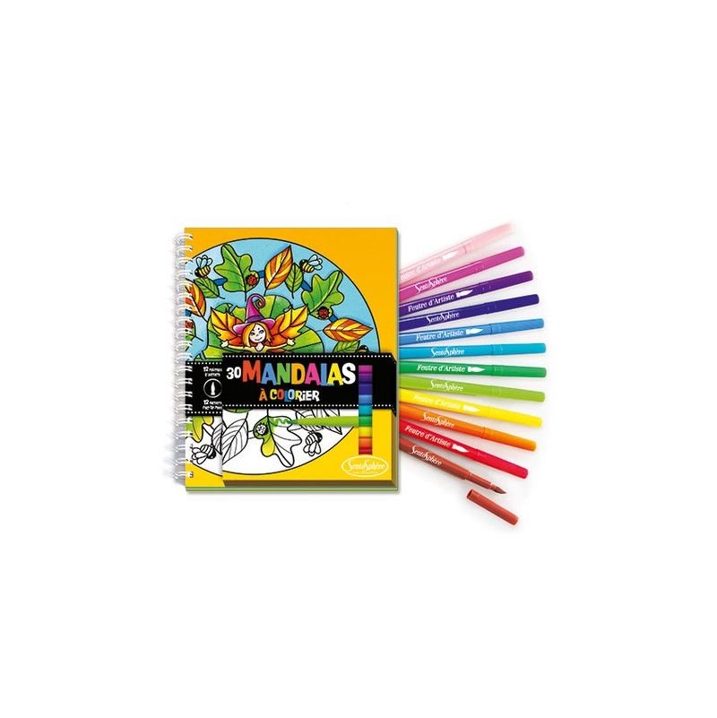 Carnet de coloriage mandalas + feutres - IkaIpaka Royan