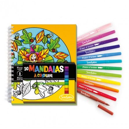Carnet de coloriage mandalas + feutres - IkaIpaka Royan