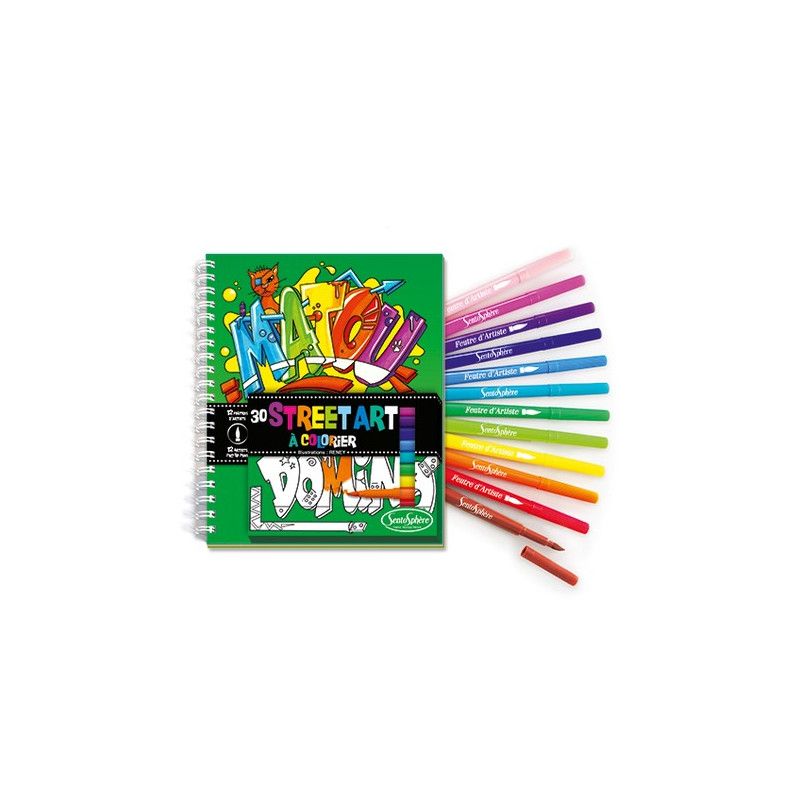 Carnet de coloriage street art + feutres - IkaIpaka Royan