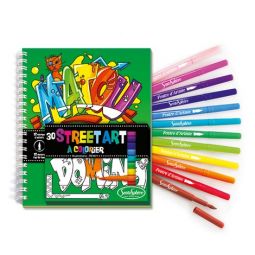 Carnet de coloriage street art + feutres - IkaIpaka Royan
