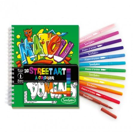 Carnet de coloriage street art + feutres - IkaIpaka Royan