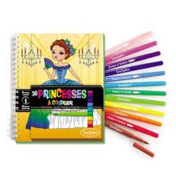 Carnet de coloriage princesses + feutres - IkaIpaka Royan