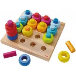 Jeu à enficher anneaux multicolors - IkaIpaka Royan