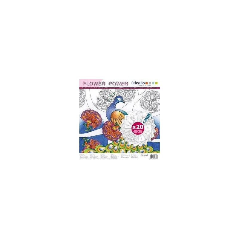 Bloc color 30cm 20f Flower Power Artemio Ikaipaka jeux & jouets