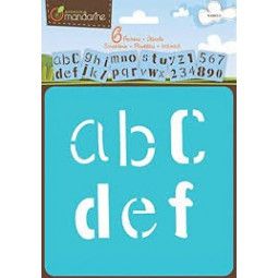 Set de 6 pochoirs enfants, Alphabet fantaisie - IkaIpaka Royan