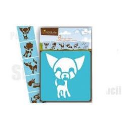 Set de 6 pochoirs enfants, Chiens - IkaIpaka Royan