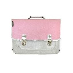 Cartable bicolore argent/rose paillette MM - IkaIpaka Royan
