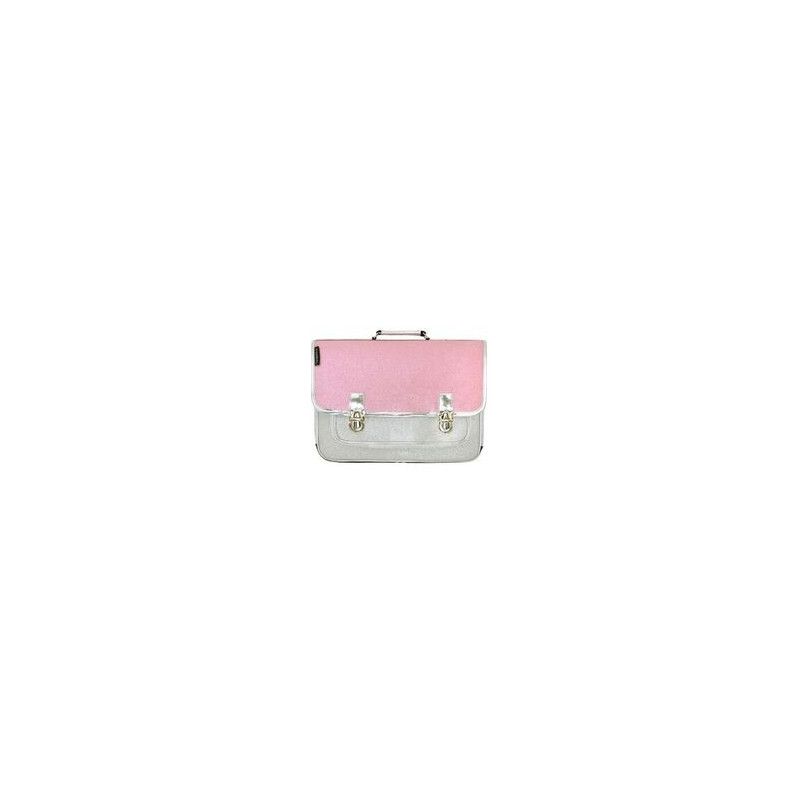 Cartable bicolore argent/rose paillette MM - IkaIpaka Royan