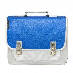 Cartable bicolore argent/bleu paillette MM - IkaIpaka Royan