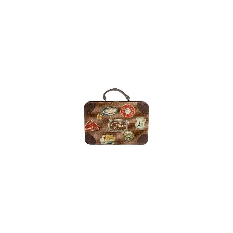 Metal Travel Suitcase, Brown - IkaIpaka Royan
