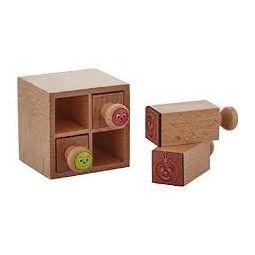 Boite en bois 4 tampons appréciations Smiley Décopatch Ikaipaka