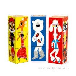 9 cubes drole d'animaux Djeco Ikaipaka jeux & jouets Royan