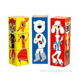 9 cubes drole d'animaux Djeco Ikaipaka jeux & jouets Royan