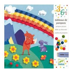 tableaux de pompons Collage en douceur - IkaIpaka Royan