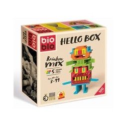 Hello Box Rainbow-Mix100 briques Bioblo  Ikaipaka jeux & jouets
