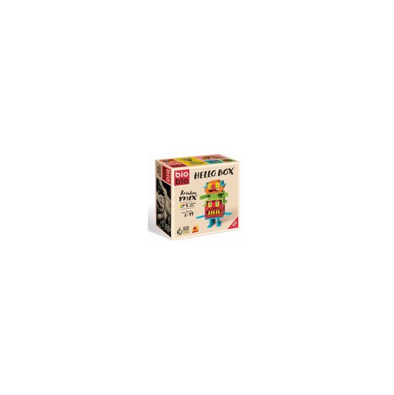 Hello Box Rainbow-Mix100 briques Bioblo  Ikaipaka jeux & jouets