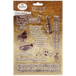 Tampon clair vintage musique clear stamps - IkaIpaka Royan