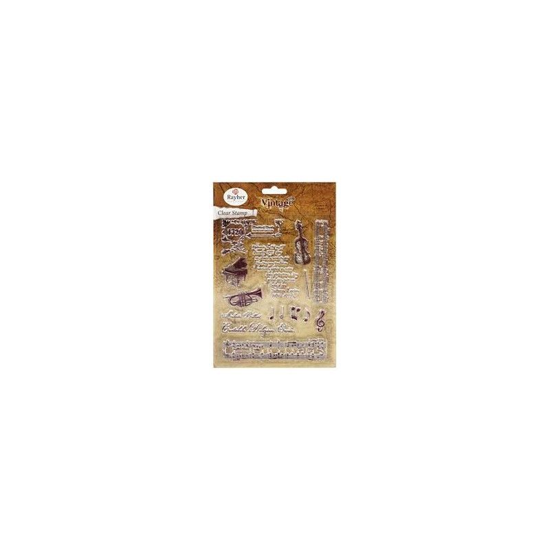 Tampon clair vintage musique clear stamps - IkaIpaka Royan
