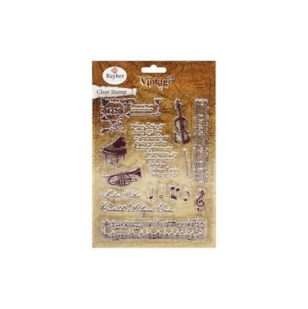 Tampon clair vintage musique clear stamps - IkaIpaka Royan