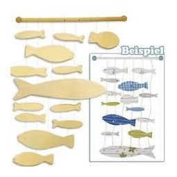 Kit mobile en bois poissons - IkaIpaka Royan