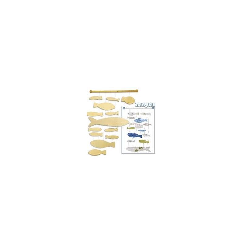 Kit mobile en bois poissons - IkaIpaka Royan