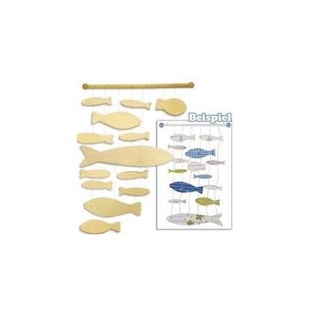 Kit mobile en bois poissons - IkaIpaka Royan