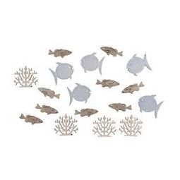 Miniature en bois poissons + corail - IkaIpaka Royan