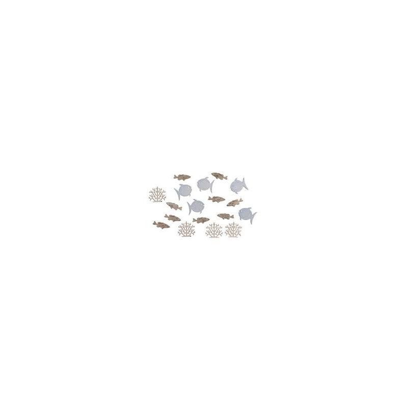 Miniature en bois poissons + corail - IkaIpaka Royan